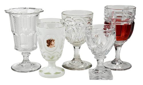 FIVE AMERICAN AND CONTINENTAL GLASS