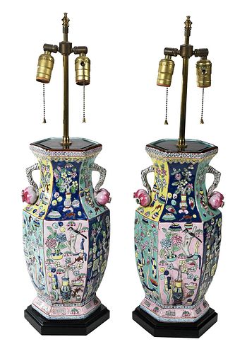 PAIR OF CHINESE ENAMEL DECORATED 376303