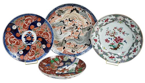 FOUR LARGE IMARI DISHESChinese Japanese  376307