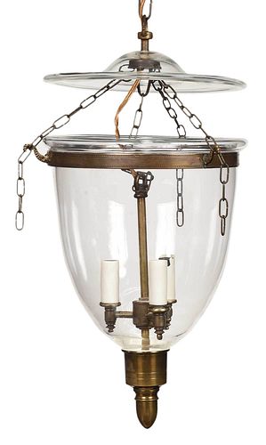 GEORGIAN GLASS AND BRASS SMOKE BELL