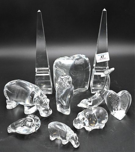 TEN PIECE BACCARAT CRYSTAL GROUPTen 37632f