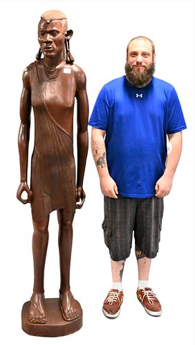 LIFE SIZE EAST AFRICAN WOOD CARVING 376379