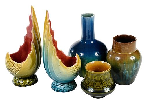 FIVE AESTHETIC MOVEMENT POTTERY 376376