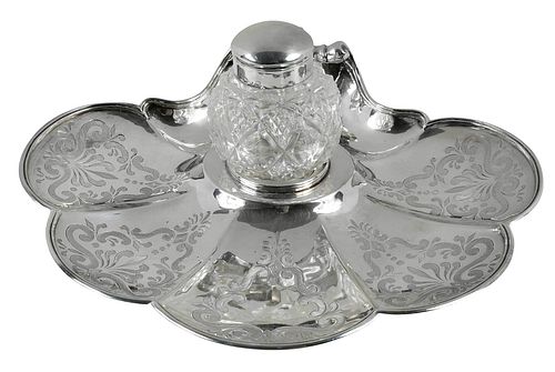 VICTORIAN ENGLISH SILVER INKWELLLondon  376383