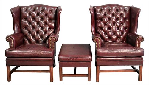 PAIR OF CHIPPENDALE STYLE LEATHER