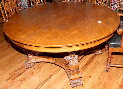 OAK DINING TABLE PROBABLY R J HORNERA