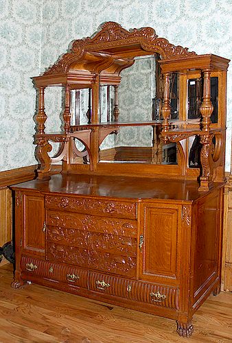 MASSIVE OAK SIDEBOARD PROBABLY R J HORNERA