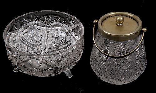 CUT GLASS LOTA three piece lot