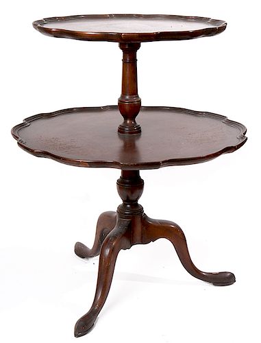 PIE CRUST TIER TABLEA two tier mahogany