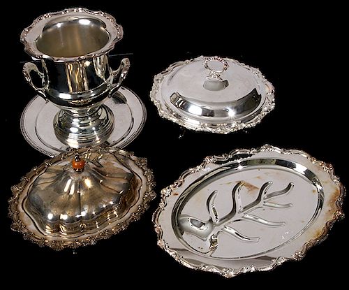 SILVER-PLATE LOTFive silver-plate serving