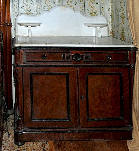 MARBLE TOP WASH STAND AND HALF