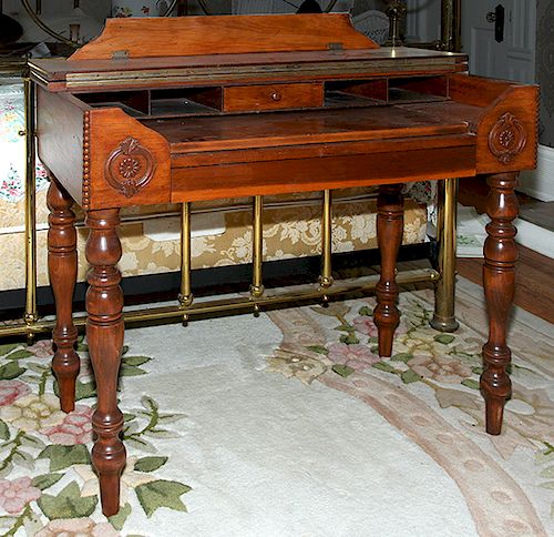 SPINET DESKA walnut spinet desk ca 1930,