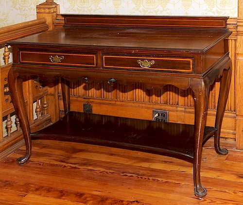 INLAID LOW BOYA ca 1900 Queen Anne