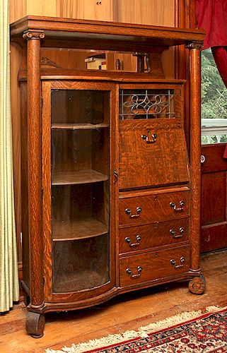 OAK SIDE BY SIDEA golden oak ornate