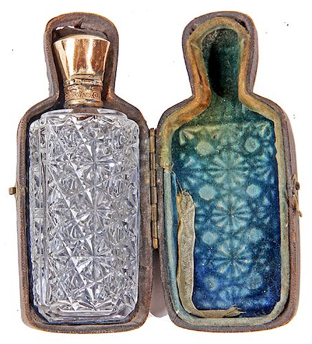 CUT GLASS TRAVELING PERFUME BOTTLEA 373da9