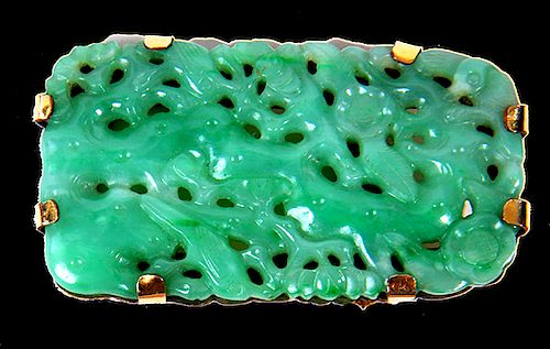 CARVED CHINESE JADE PENDANT1 3 8  373dca