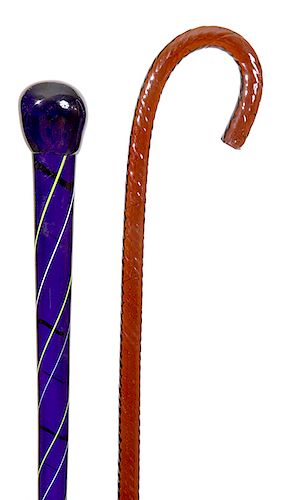 CANESCANES, PAIR OF SOLID GLASS