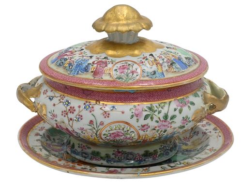 ROSE FAMILLE TUREEN WITH COVER