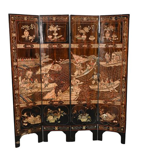 FOUR PANEL CHINESE SCREENFour Panel 373e84