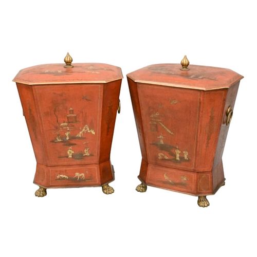 PAIR OF REGENCY CHINOISERIE DECORATED 373e93