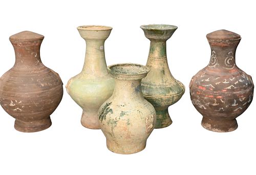 GROUP OF FIVE POTTERY PIECESGroup