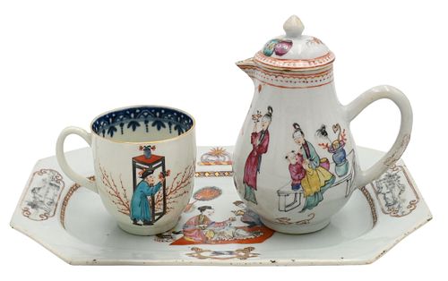 THREE PIECE CHINESE PORCELAIN GROUPThree