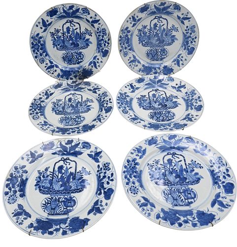 SET OF SIX BLUE AND WHITE CHINESE 373eaf