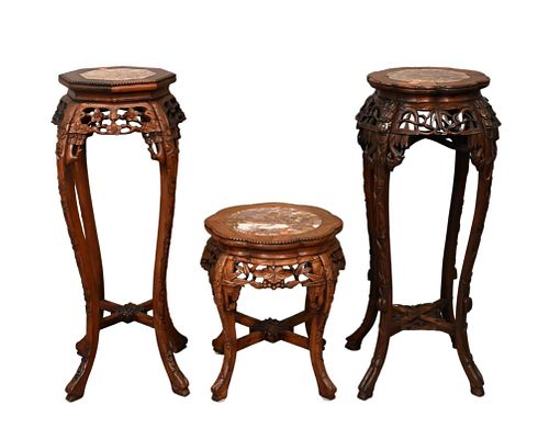 CHINESE STANDS SET OF THREE Chinese 373eb3