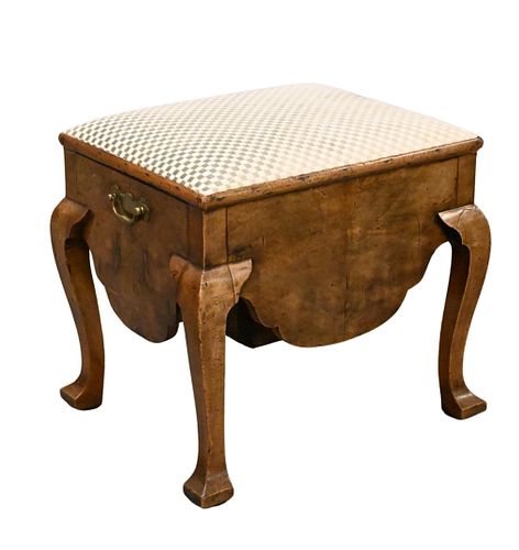 GEORGE III WALNUT COMMODE STOOL