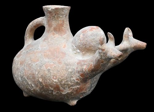 PARTHIAN POTTERY TWO-HEADED BULL