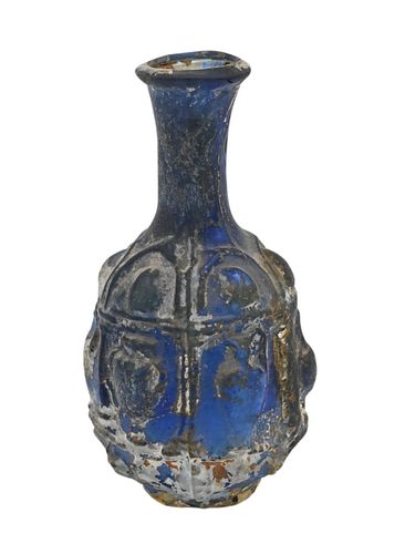 ROMAN MOLD-MADE BLUE GLASS BOTTLERoman