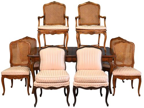 NINE PIECE LOUIS XV STYLE DINING SETNine