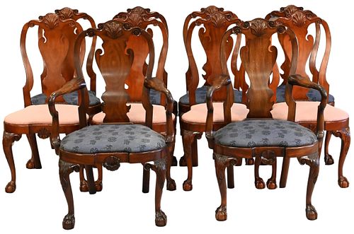 KINDEL SET OF 12 CHIPPENDALE STYLE DINING