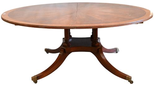 MAHOGANY BANDED INLAID ROUND DINING 374098