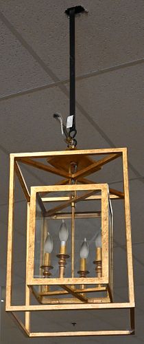 CONTEMPORARY FOUR LIGHT GILT HANGING