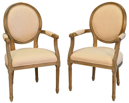 PAIR OF LOUIS XVI STYLE ARMCHAIRSPair