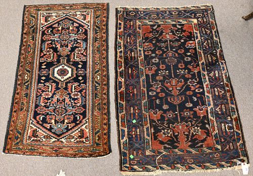 TWO HAMADAN ORIENTAL THROW RUGSTwo 3740f2