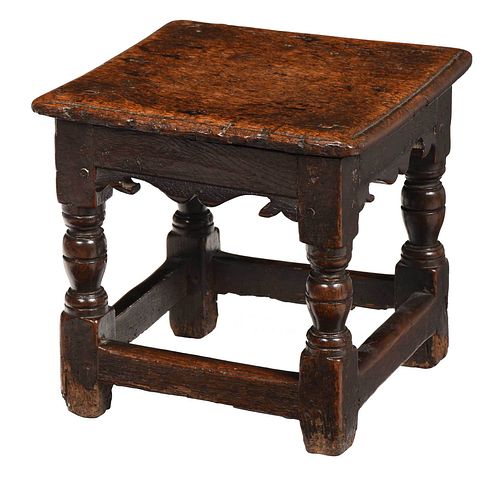 EARLY BRITISH OAK JOINT STOOL17th 37413c