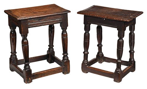 TWO EARLY ENGLISH OAK JOINT STOOLS17th 374157