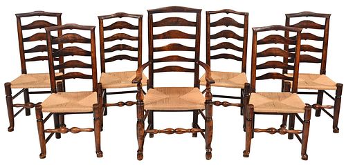 SET OF SEVEN LANCASHIRE LADDER BACK