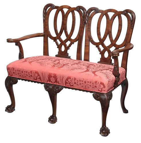 GEORGE III CARVED MAHOGANY DOUBLE 37422d