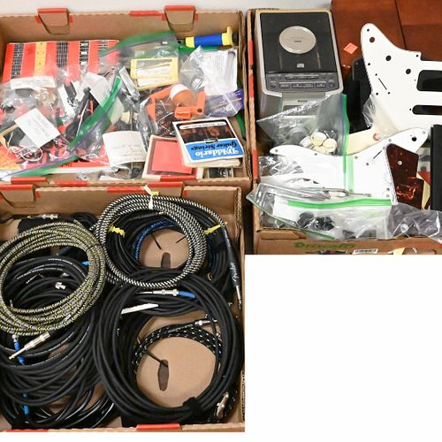 THREE BOX LOTS OF GUITAR PARTS/ EQUIPTMENTThree