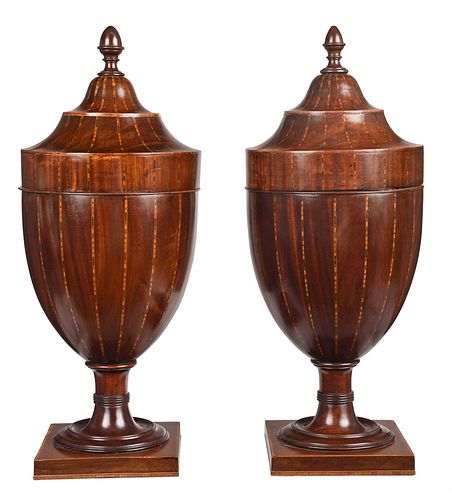 PAIR OF GEORGE III INLAID MAHOGANY