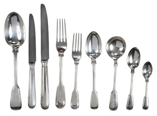 ENGLISH SILVER FLATWARE SERVICE 37428a