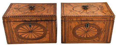 FINE PAIR OF GEORGE III FAN INLAID