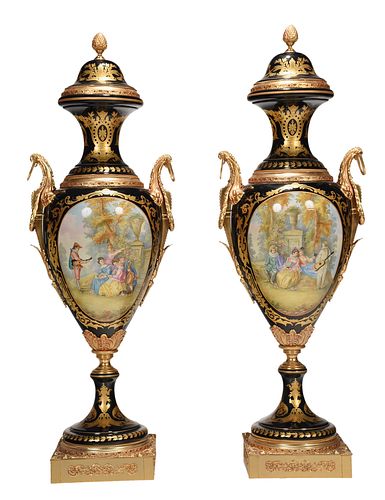 A MONUMENTAL PAIR SEVRES STYLE 3742b7