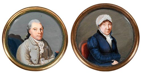 A PAIR OF PORTRAIT MINIATURES,