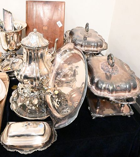 LARGE GROUPING OF SILVER PLATELarge