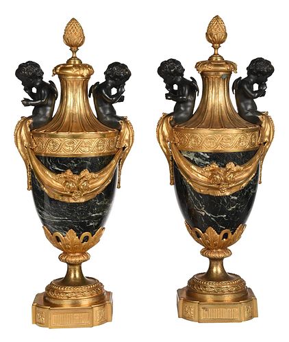 PAIR OF FRENCH LOUIS XV STYLE MARBLE 37432b