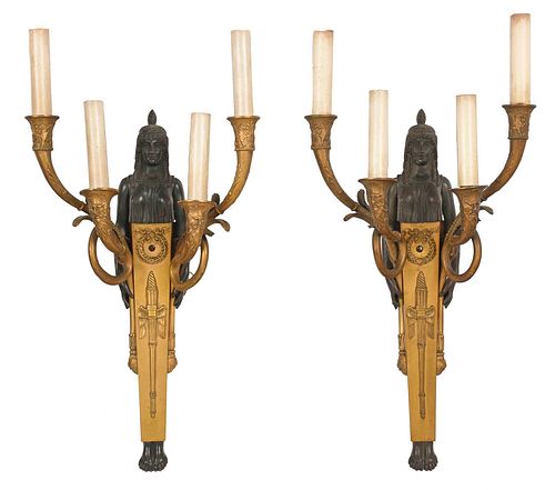 PAIR OF EGYPTIAN REVIVAL EMPIRE